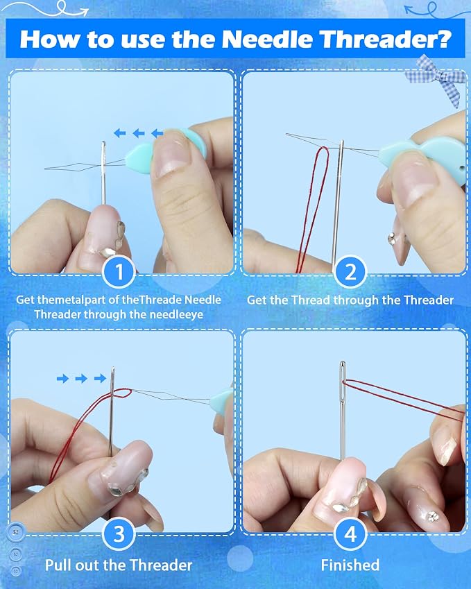 FIVEIZERO Large Eye Needles for Hand Sewing, 60 Pack, Assorted Sizes, Sewing Needles, Needles, Needles for Sewing, Embroidery Needles for Hand Sewing, Sliver