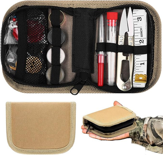 Suncalla 1 Pack Military Survival Sewing Kit Travel Emergency,Brown