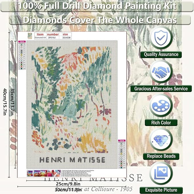 Matisse Cute Diamond Art Kits for Adults Diamond Painting Kit for Beginner