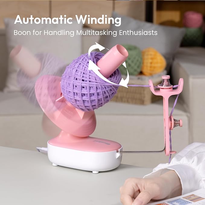 Electric Yarn Winder Pro, Upgraded 10oz Large Capacity for Knitting Lovers | Effortlessly Auto Winding Compact Yarn Cakes, Adjustable Stepless Speed for Most Yarn Type, Ideal Gift for Yarn Enthusiasts