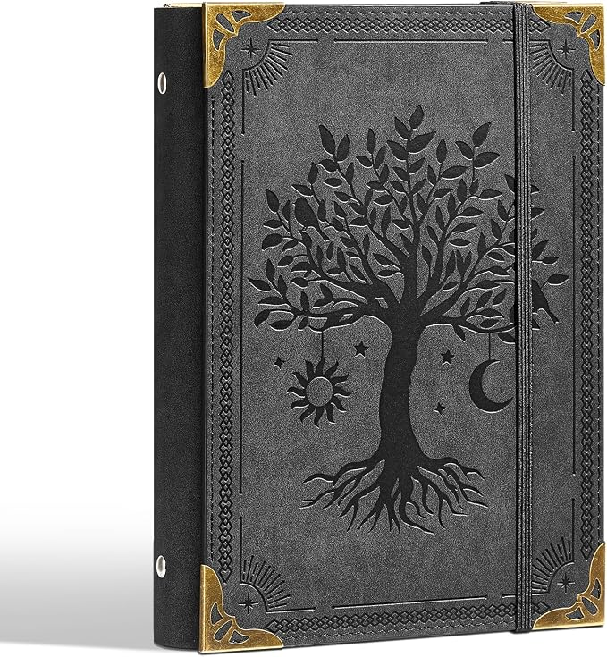 Ovesmusl PU Leather A5 Binder 6 Ring Refillable Journal Cover 6.8”x9.2”