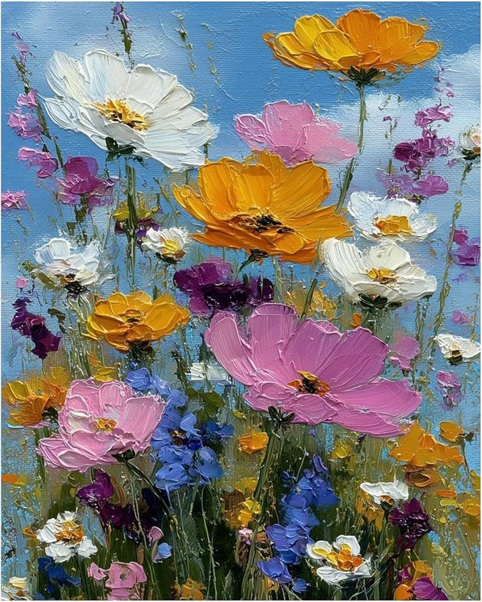 Paint by Numbers Kit for Adults, Adult Paint by Number Kits 16x20 Inch | Flowers Paint by Numbers Kit for Adults, Acrylic Painting by Numbers, DIY Arts and Crafts for Gifts or Home Decor