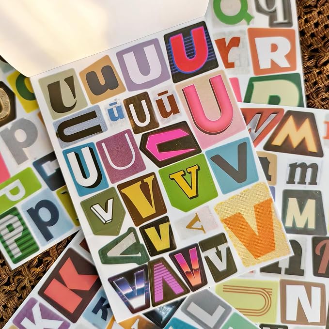 Ransom Note Sticker Book Vintage Alphabet Letter Scrapbook Supplies