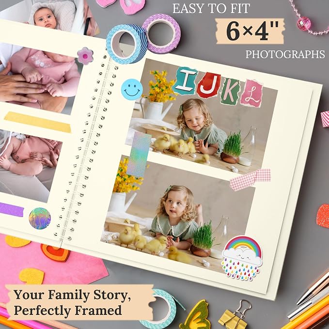 Scrapbook Photo Album 10"x10" 20 Sheets 40 Pages Hardcover Kraft Paper