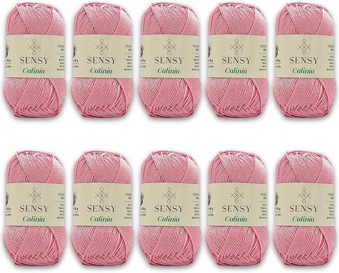 S Sensy Calinia-Mercerized Giza Cotton #2 Fine Yarn 10 Skein Baby Pink 131y