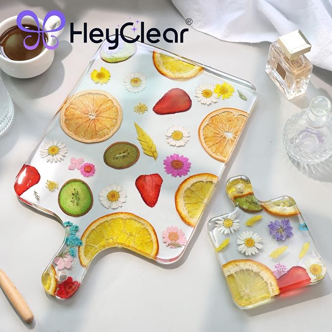 HeyClear 2Pcs Resin Tray Molds, Silicone Epoxy Resin Molds Cutting Board for Coasters, Trays, DIY Crafts, Resina Casting & Home Decoration