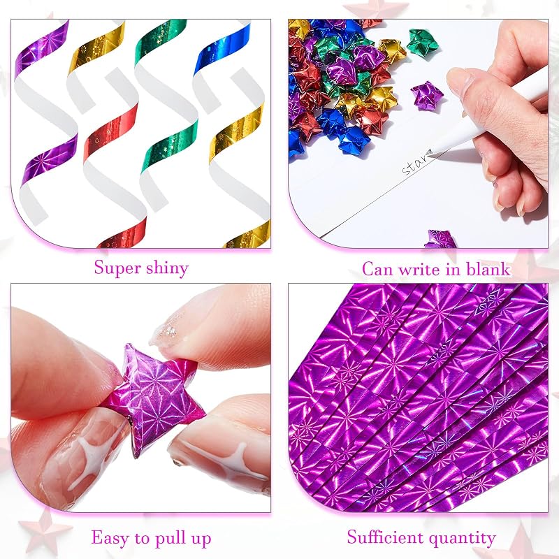 Kigeli 1000 Sheets Origami Star Paper Strips,Assorted Color,Stylish Style