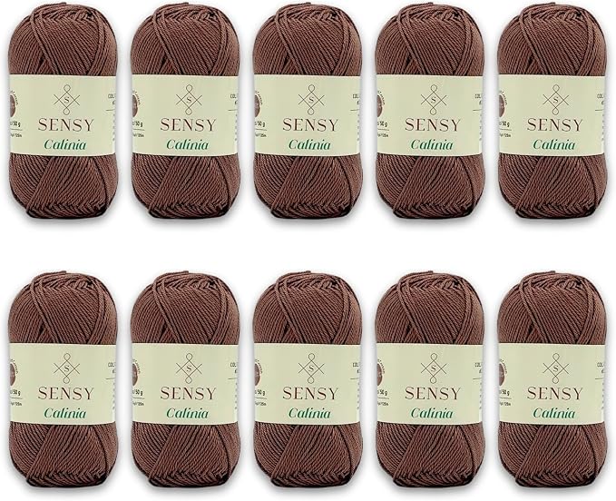 S Sensy Calinia-Mercerized Giza Cotton #2 Fine Yarn 10 Pack Mink 131 Yards