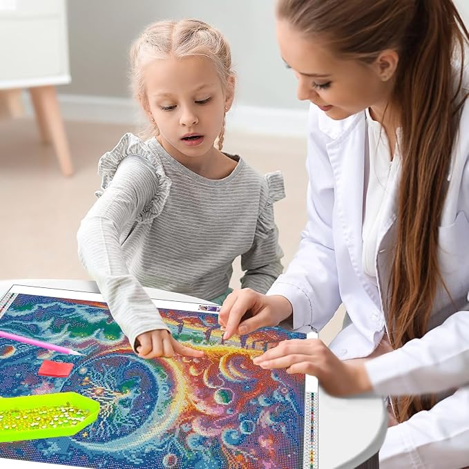 mrpwnle Large Diamond Art Kits for Adults, Big Moon Diamond Painting Kits | Big Landscape Diamond Art Painting Kits for Adults Beginners, DIY Round Full Drill Gem Art Kit for Home Decor 27.6x15.8in