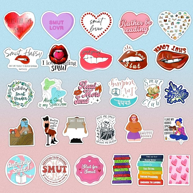 EOAOD 100 Book Stickers for Kindle, Smutty Bookish Stickers for Adults | Waterproof Vinyl for Laptops, Water Bottles, Journals and E-Readers, Made for Romance Fans, Book Lovers and BookTok Gifts