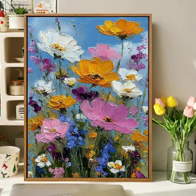 Paint by Numbers Kit for Adults, Adult Paint by Number Kits 16x20 Inch | Flowers Paint by Numbers Kit for Adults, Acrylic Painting by Numbers, DIY Arts and Crafts for Gifts or Home Decor