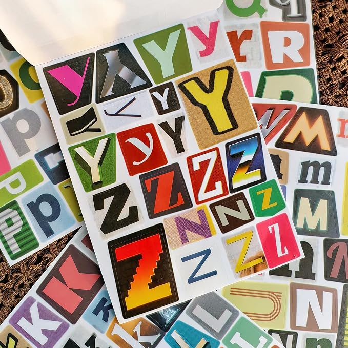 Ransom Note Sticker Book Vintage Alphabet Letter Scrapbook Supplies