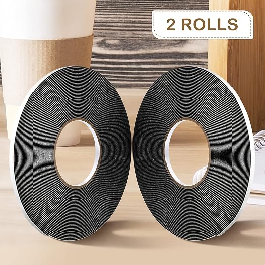 Tatuo 2 Rolls Double Sided Foam Tape for Mounting,1/4 Inch by 50 Feet,Black