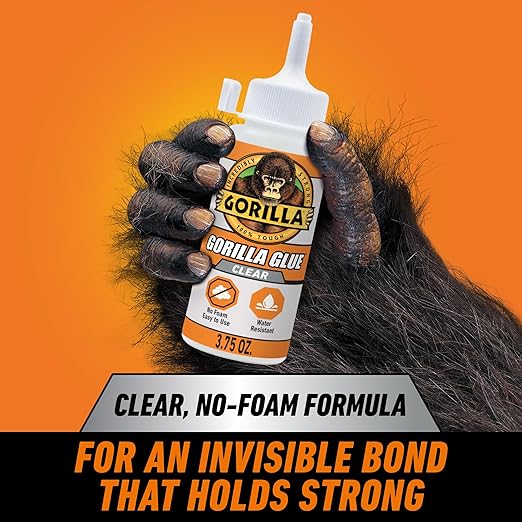 Gorilla Clear Glue, All Purpose, Polyurethane, 3.75 oz Bottle, 2-Pack