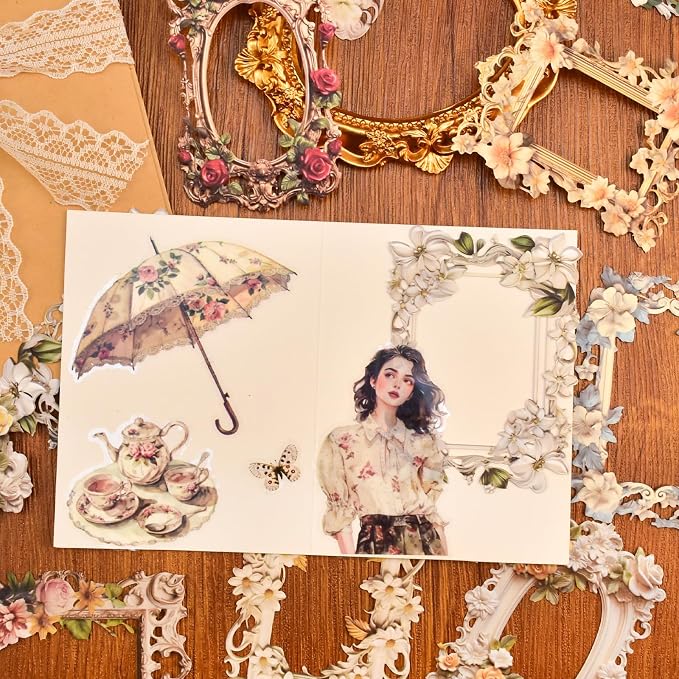 60 Vintage Craft Paper Frames for Scrapbook