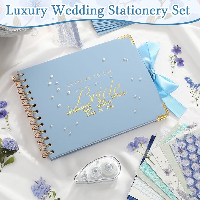 Letters to Bride Scrapbook,8.5 X 7 Inch,Classic,Blue