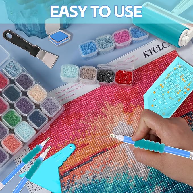 DNSGOOR 186Pcs Diamond Art Accessories Kit with A4 LED Light Pad