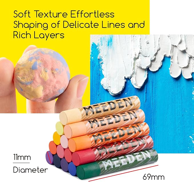 MEEDEN Soft Oil Pastels Set: 144 Vibrant Colors Oil Pastels for Artists