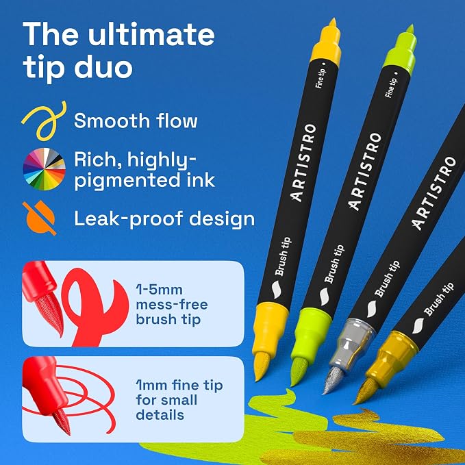 ARTISTRO 24 Rock Acrylic Paint Marker Pens - Rock Painting Kit