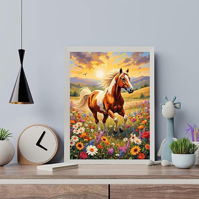 Arttoplus Horse Paint by Numbers Kit for Adults Beginner 16x20 inch | Horse Adult Paint by Number Kits on Canvas, DIY Acrylic Oil Painting by Numbers for Gift Home Wall Decor (Without Frame)