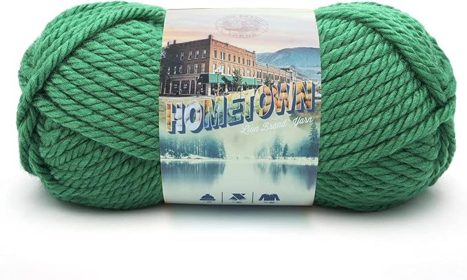 Lion Brand Yarn, Hometown Yarn, Green Bay, Kelly Green, 1 Pack | Super Bulky Acrylic Fiber for Warm Crochet Blankets, Knit Winter Hats, Chunky Cardigans, Soft Scarves, Weaving