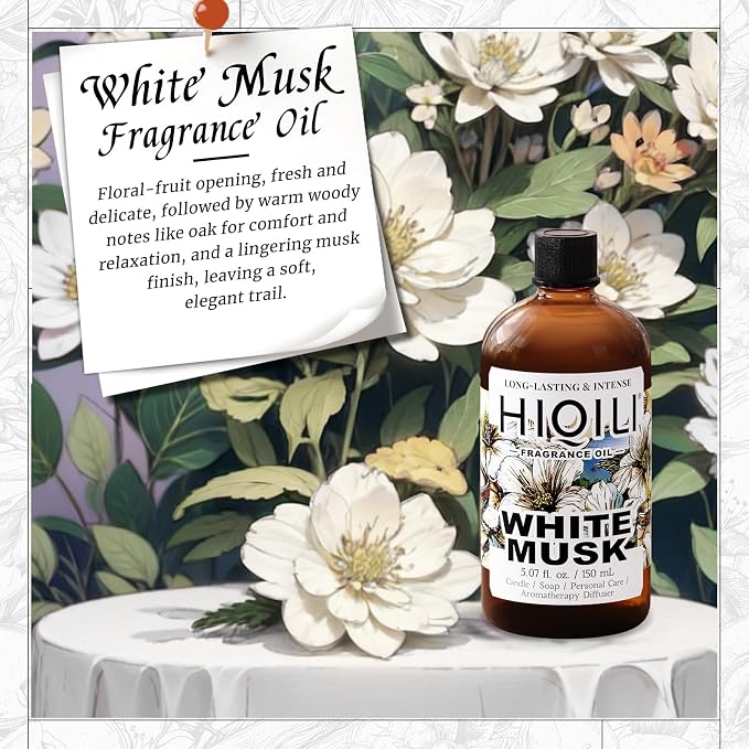 HIQILI White Musk Fragrance Oil, Musk Perfume for Women - 5.07 Fl Oz