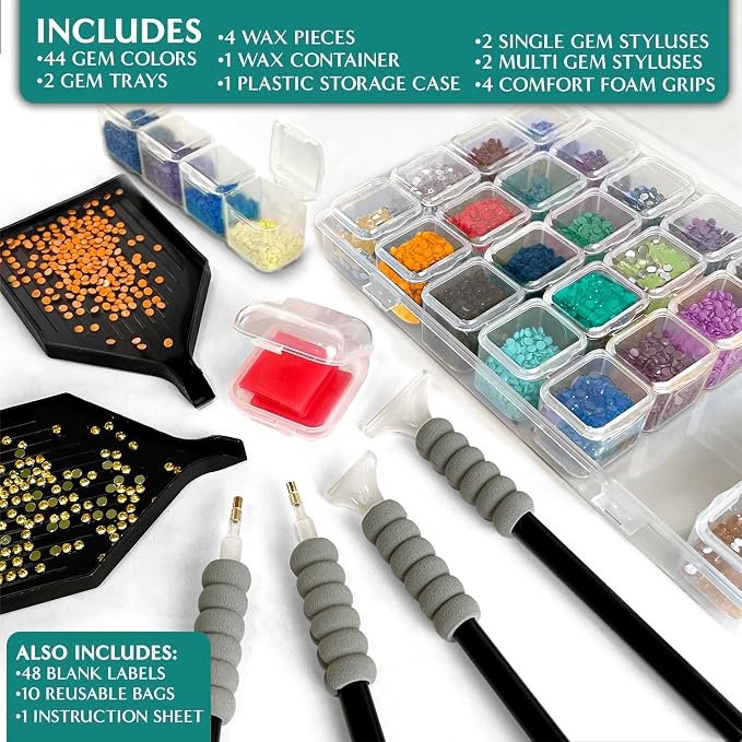 ArtSkills Diamond Painting Kit Framed Canvas Diamond Art - Wolf
