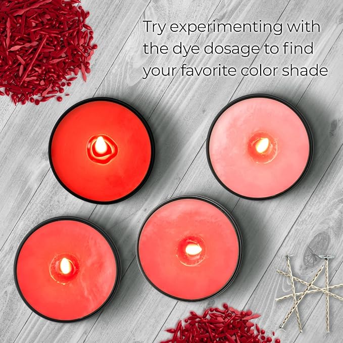 Red Candle Dye 2oz for Soy Candle Making – Concentrated Wax Color Chips | Highly Concentrated Candle Wax Dyes – Candle Shop Premium Color Dye Chips for Soy Wax, Beeswax, Paraffin