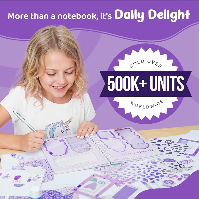 Jackinthebox Gratitude Journal Kit for 8-12 Year Old Girls, Craft Scrapbook
