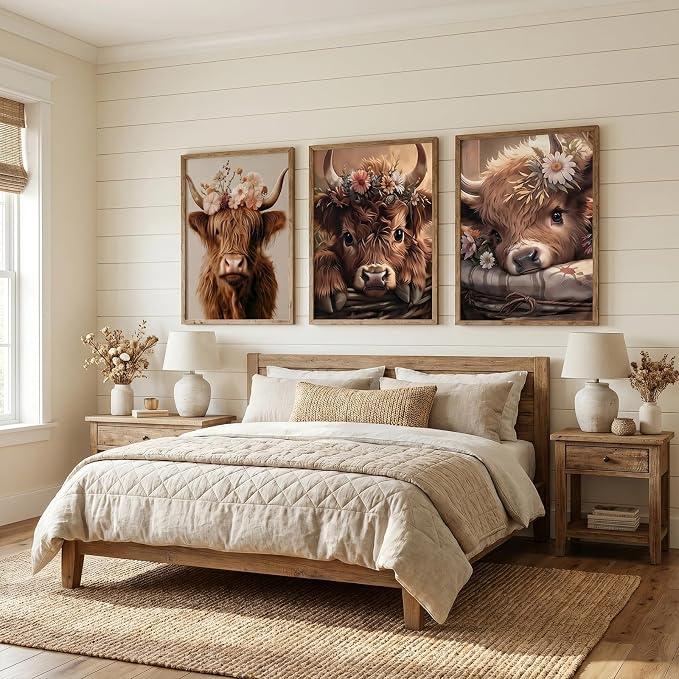 6 Pack 5D Highland Cow Black Cat Diamond Painting Kits 9.8x13.7 Inch