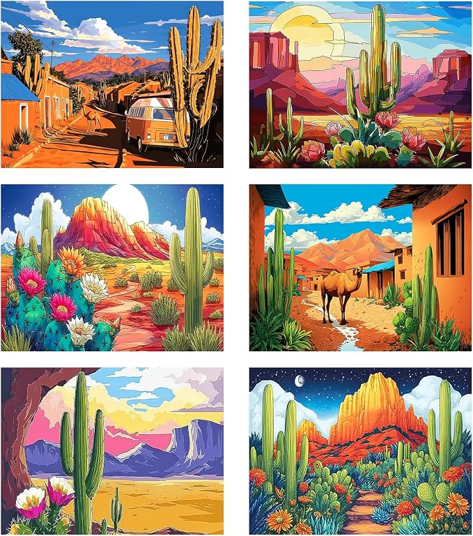 Leatrice 6 Pack Landscape Diamond Painting Kits for Adults Diamond Art Kits