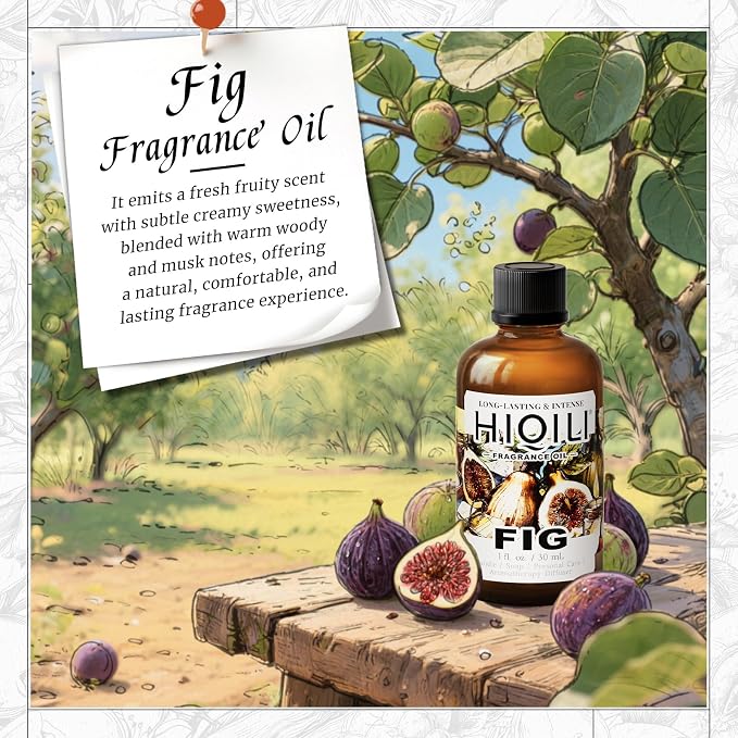 HIQILI Fig Fragrance Oil, DIY Perfume, Add to Bath & Body Products - 30ML
