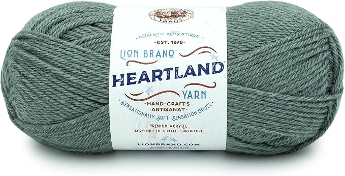 Lion Brand Yarn Heartland Yarn, Worsted-Weight Yarn for Knitting, Crocheting, and Crafting, 1 Pack, Petrified Forest