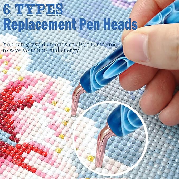 Heyseri Diamond Painting Pens, “Classic Wax Stylus” Diamond Art Pen, Gem Painting Tools Accessories, Gem Art Pen with Metal Tips for 5D Craft Nail