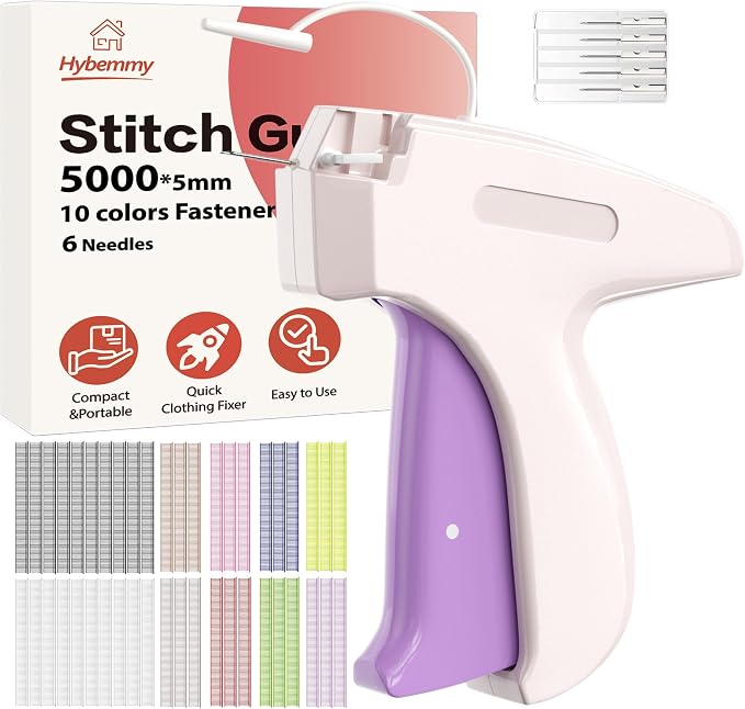 Stitch Gun for Clothes, Tagging Gun, Quick Clothing Fixer, 10 Color