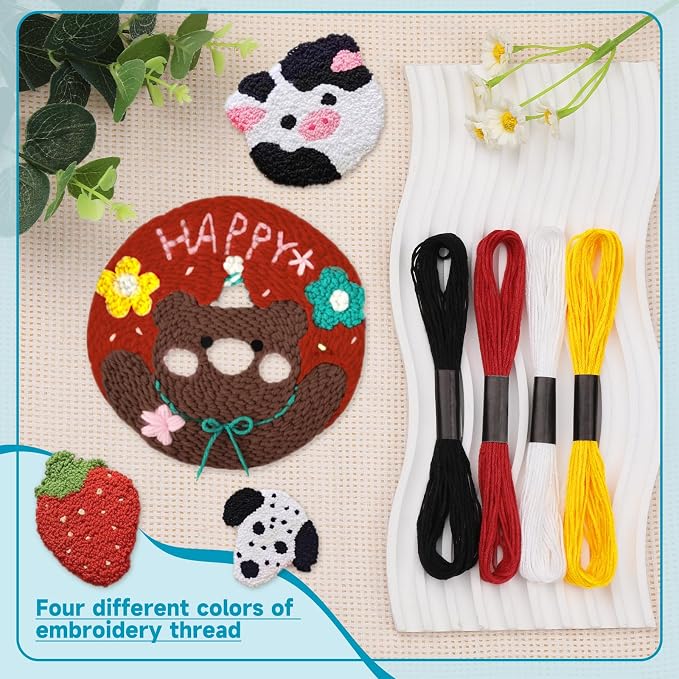 Mayboos 15 Pcs Punch Needle Kit, 8 Sizes Embroidery Punch Needle