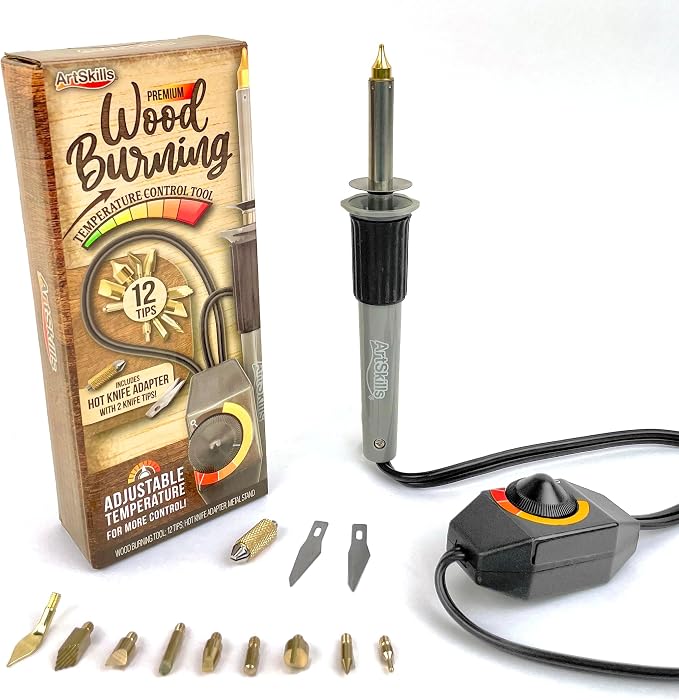 ArtSkills Wood Burning Tool Kit 16 Piece Adjustable Temp Wood Burning Pen