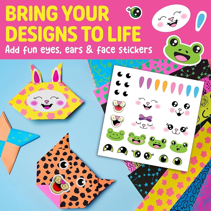 Creativity for Kids Neon Origami Mini Kit, 25 Papers (Ages 7+)
