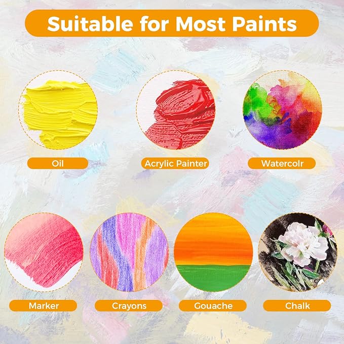 4 Pack Canvas Boards for Painting, 8 x 10 inch Blank Canvases, Gesso Primed Acid-Free 100% Cotton Canvas Panels for Acrylic Oil Watercolor