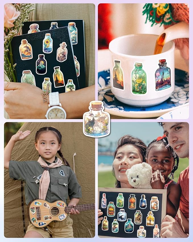 AOWDIAO 100 Pcs Aesthetic Stickers Cute Vinyl Stickers Pack for Water Bottles Laptop Phone