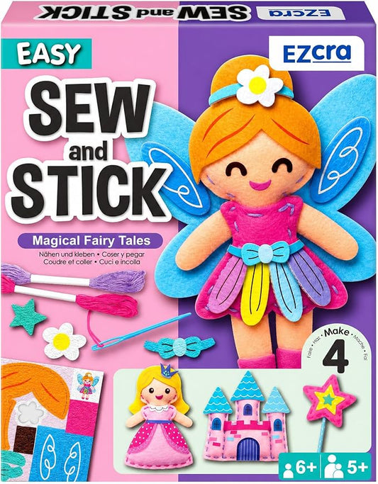 EZCRA Fairy Sewing Kit for Kids Ages 4-8 - 4 Beginner Projects