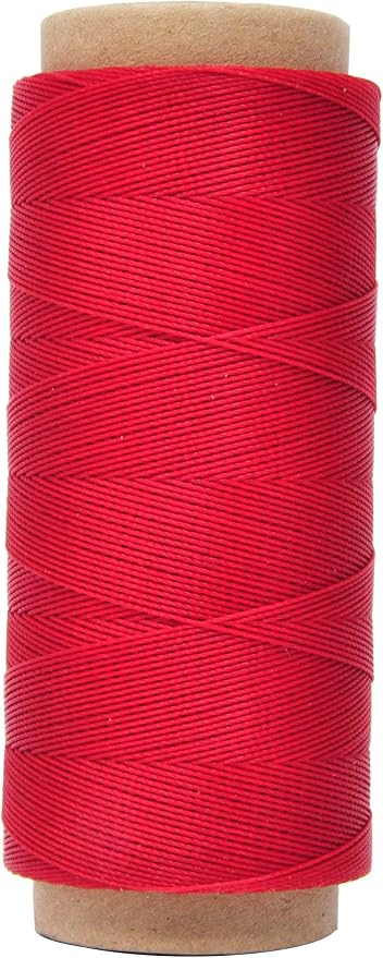 Mandala Crafts 200M 0.45mm Red Round Waxed Thread for Leather Sewing