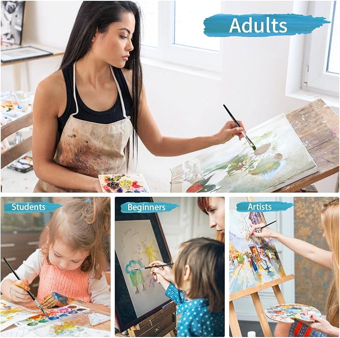 Genixart Angle Paint Brush Set – Art Paintbrushes Acrylic Oil Watercolor