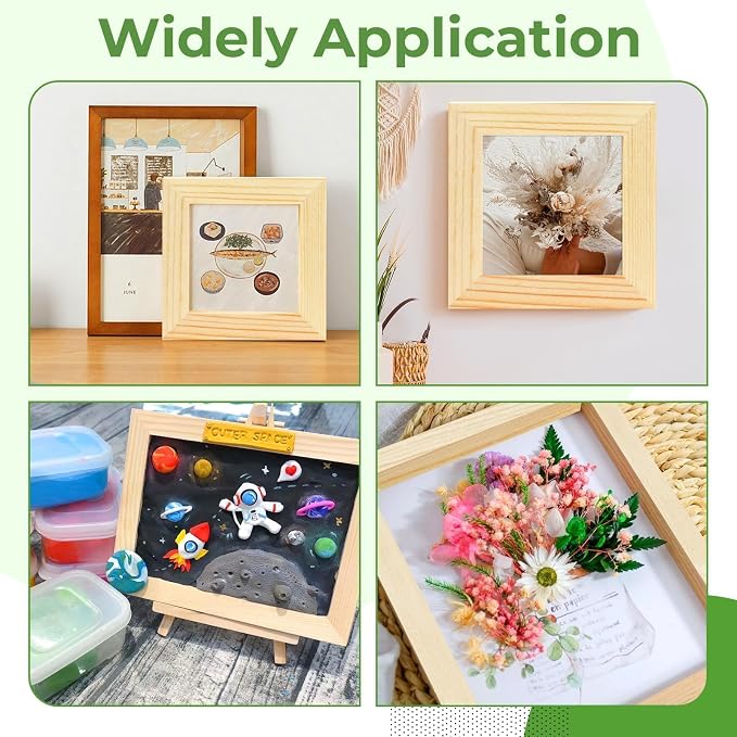FSWCCK 10 Pack 4 x 4 inch Wood Panel Boards, Unfinished Wood Canvas Panels for Crafts, Painting Canvas, DIY Art Projects, Pouring, Arts Use with Oils, Acrylics
