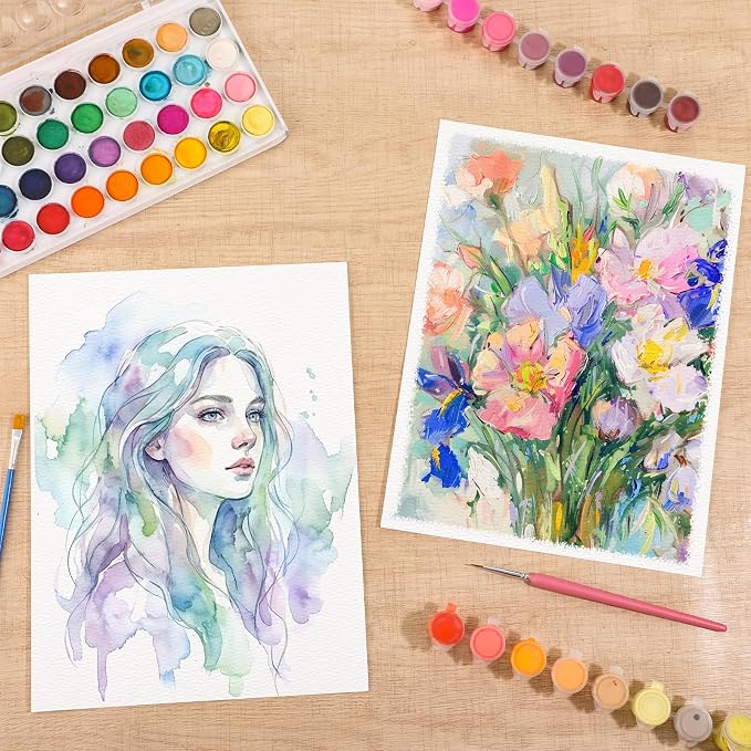 80 Sheets Watercolor Paper 9x12 Inch, 110 Lb/230 GSM, Cold Press