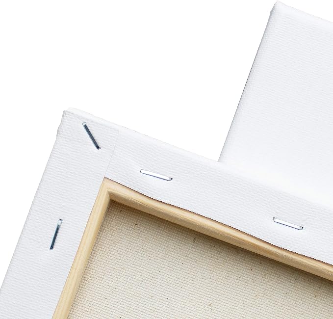 FIXSMITH Stretched Canvas for Painting - 6x6 White Canvas Bulk Pack of 12,Primed,100% Cotton,5/8 Inch Profile of Super Value Pack for Acrylics,Oils & Other Painting Media.