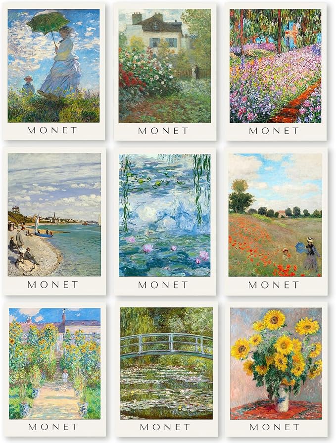 9 Pack Monet Diamond Art Kits for Adults Diamond Painting Kit for Beginner