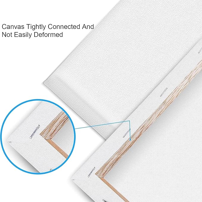 ESRICH Stretched Canvas for Painting 11x14 Inch, 36 Pack Blank Canvas -5/8 in Profile Primed Cotton White Canvases for Painting for Oil & Acrylic Paint
