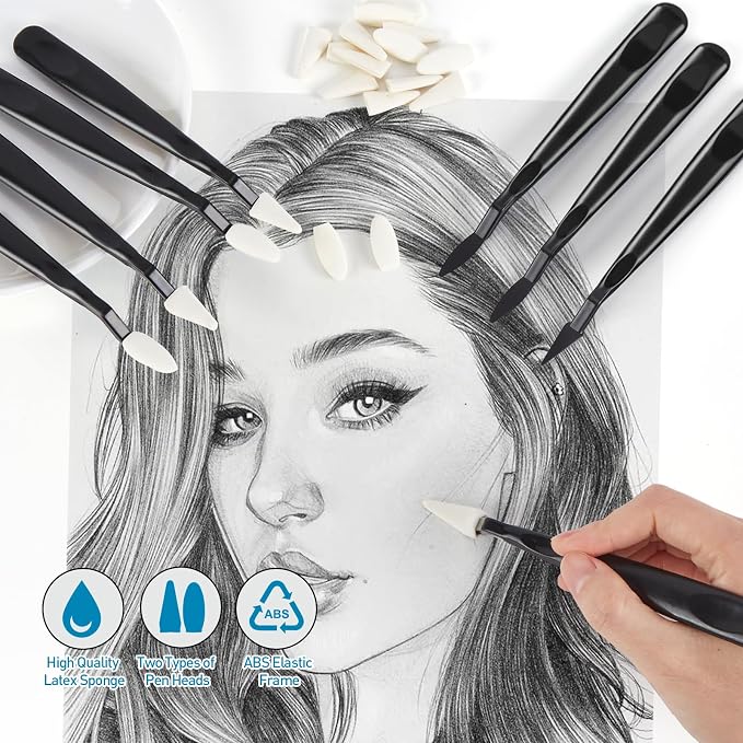 AGPTEK 44 Pcs Sketch Drawing Tools Sketch Wipe Scrapers