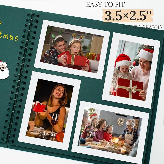 Scrapbook Photo Album 7"x7" 20 Sheets 40 Pages Hardcover Kraft Paper Khaki